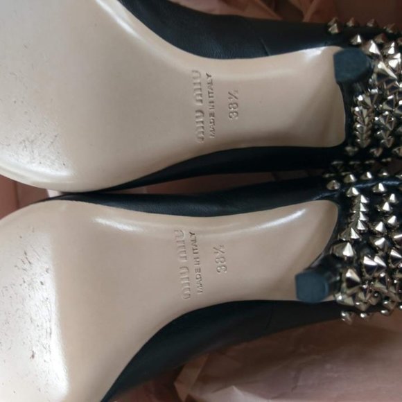Miu Miu®  Black Studded Heels Pumps - Picture 8 of 9